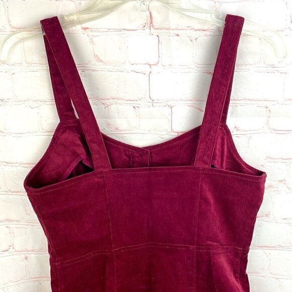 altar’d state Emma Cord Jumper burgundy corduroy minidress size Small - Picture 7 of 13